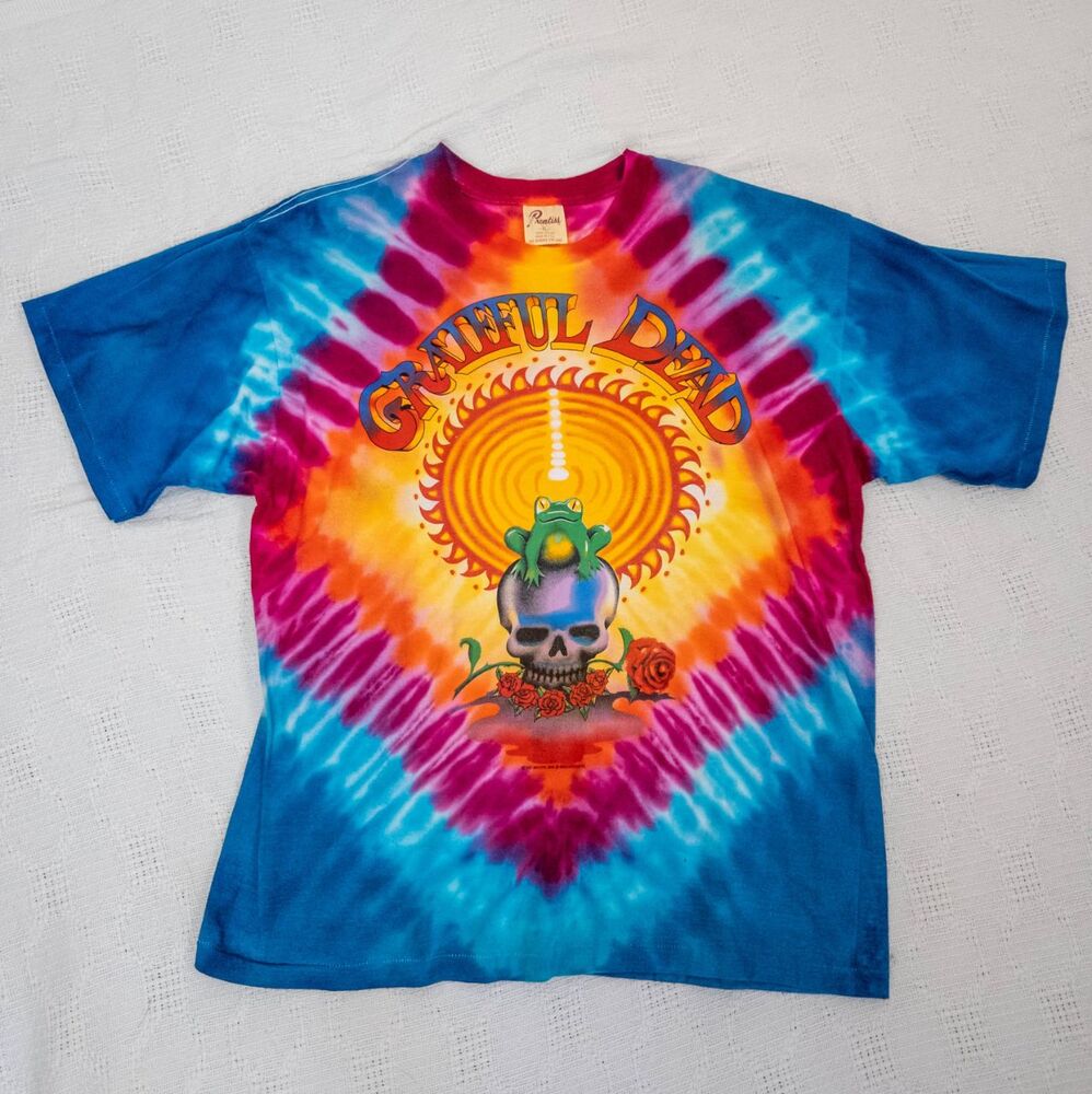 Vintage 1987 Grateful Dead Frog Skull Tie Dye Tee - Prentiss‎ USA - Rare